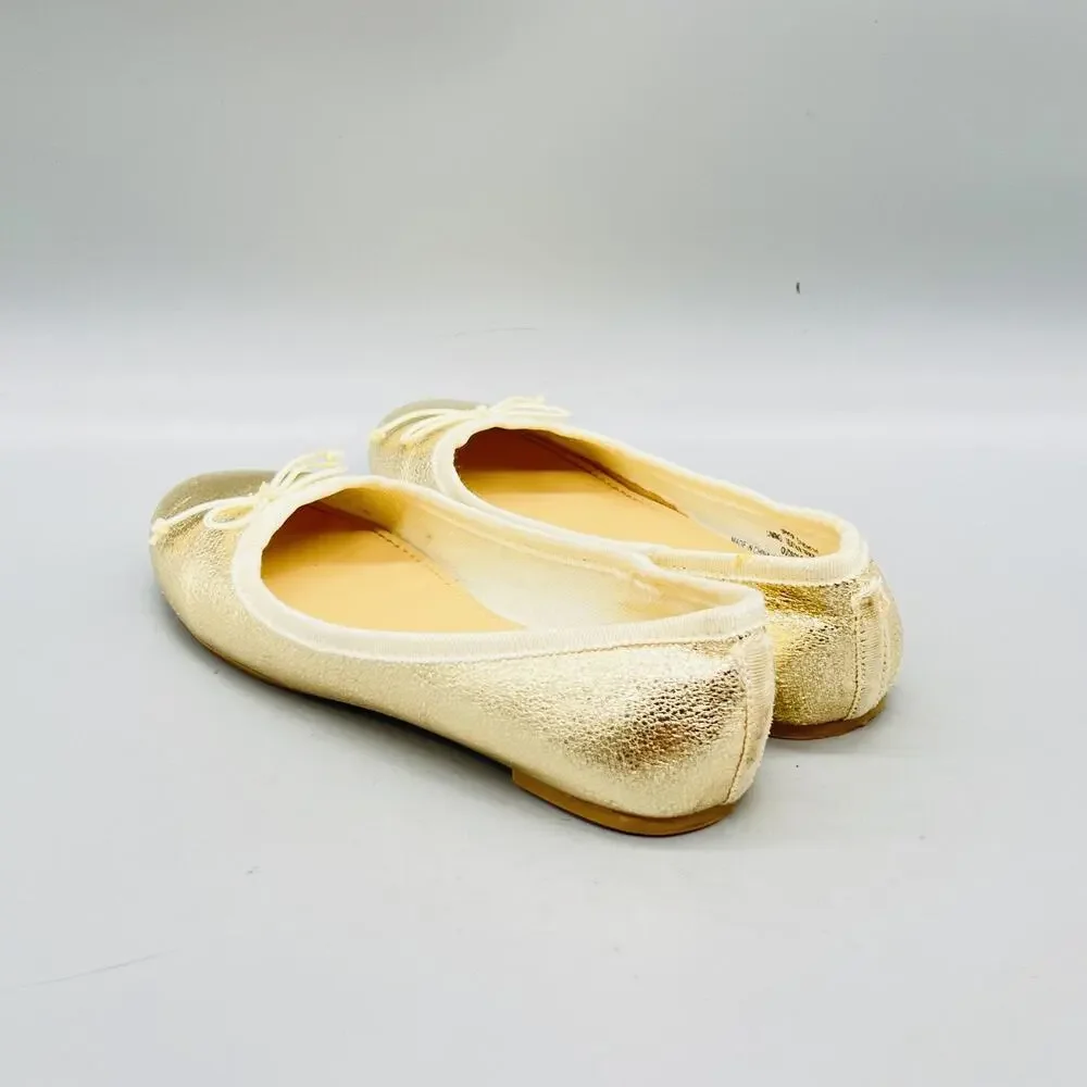 Crewcuts by J Crew Shoes Girls 13 Gold Ballet Flats Bow Slip On Dress Casual